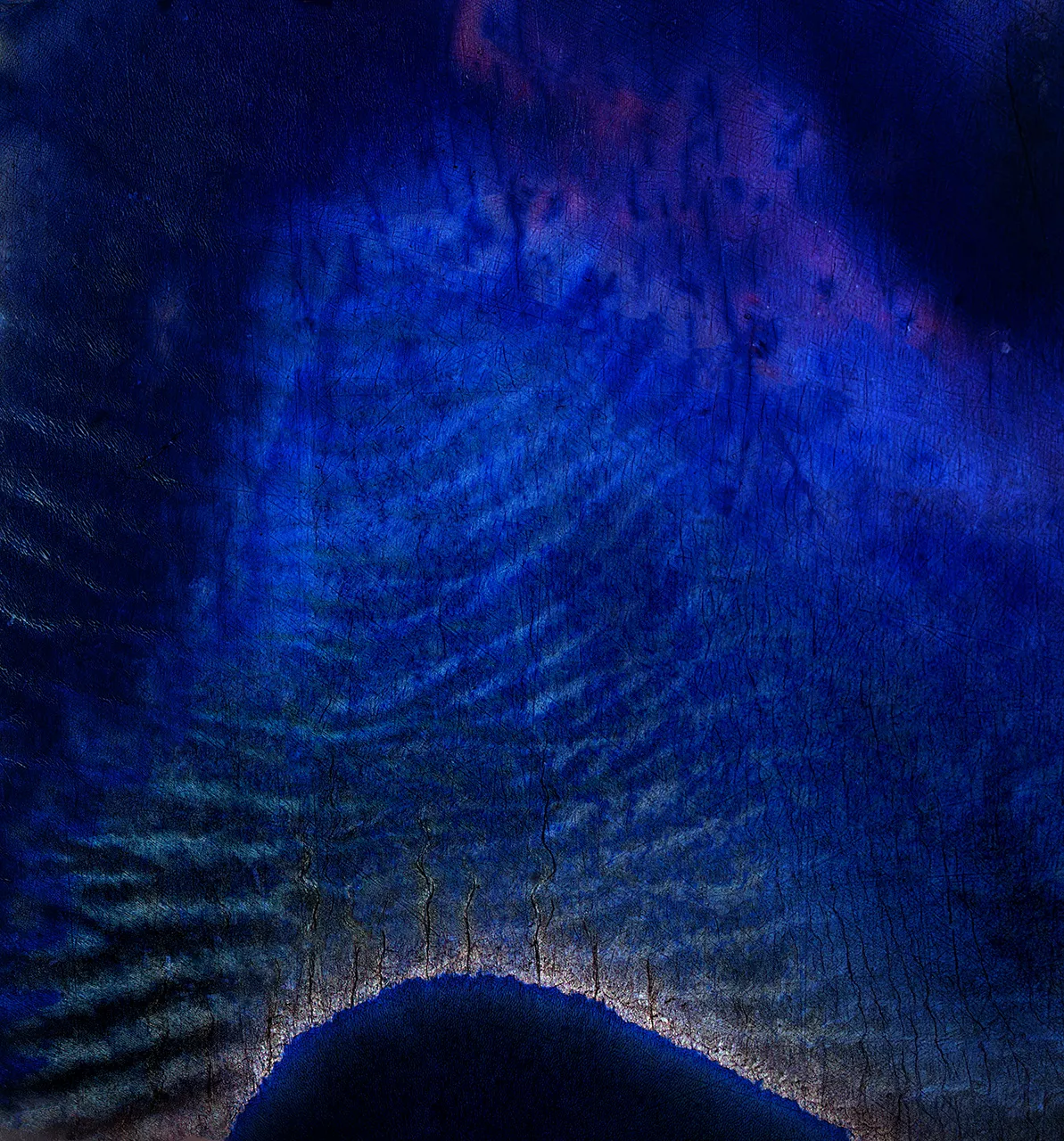 雷雨夜。未脱钙牙磨片，牙冠部牙釉质—牙本质界， X40，偏振光，2020
